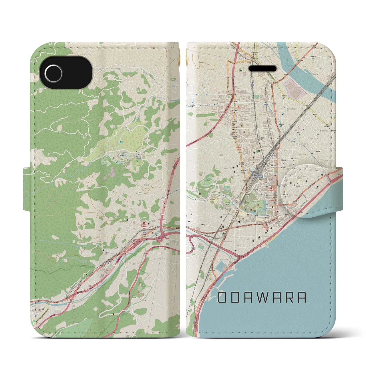 【小田原（神奈川県）】地図柄iPhoneケース（手帳タイプ）