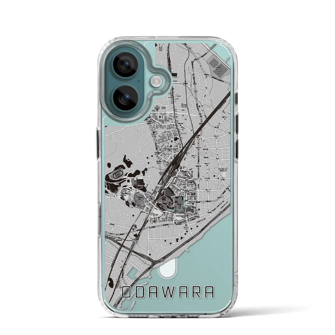 【小田原（神奈川県）】地図柄iPhoneケース（MagSafeタイプ）モノトーン・iPhone 16 Pro 用