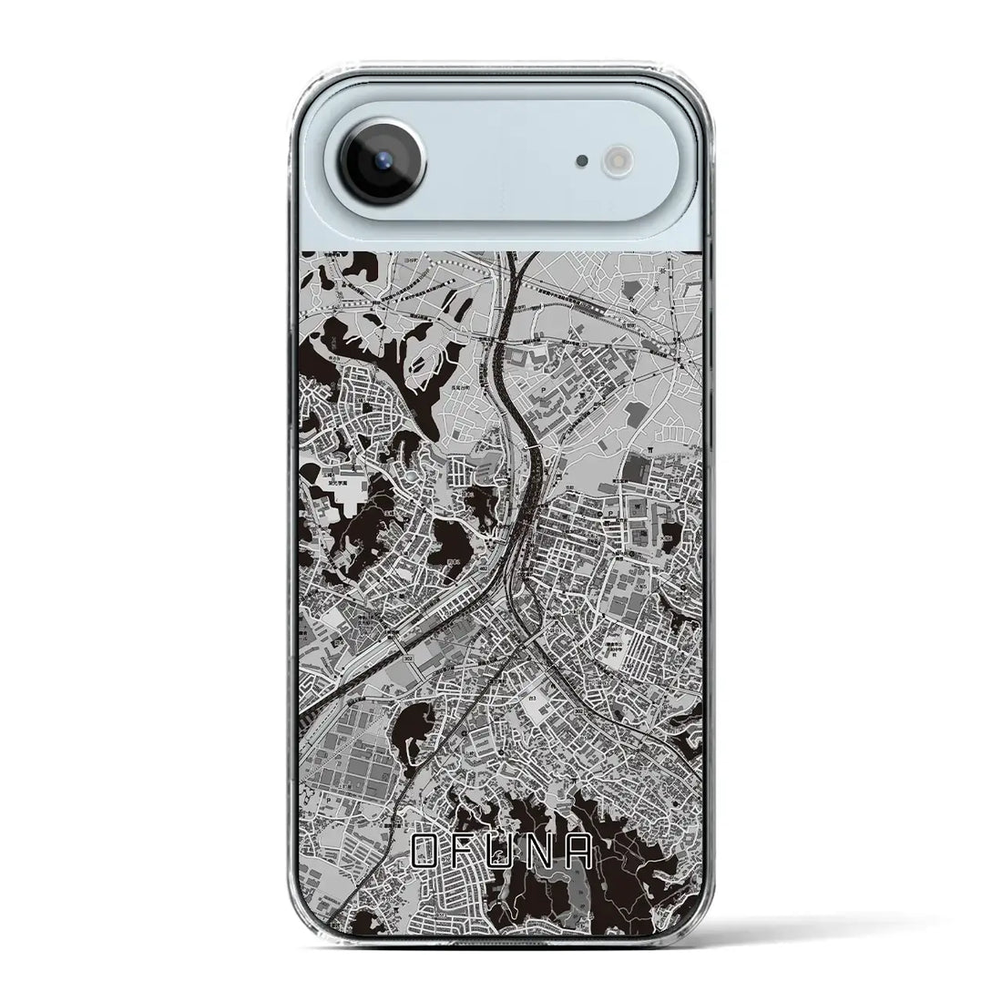 【大船（神奈川県）】地図柄iPhoneケース（クリアタイプ）モノトーン・iPhone 17 Pro Max 用