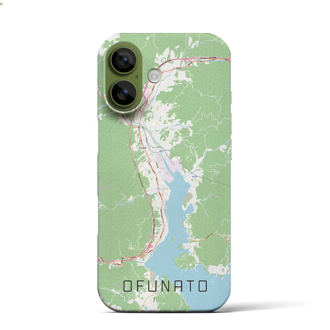 【大船渡（岩手県）】地図柄iPhoneケース（バックカバータイプ）