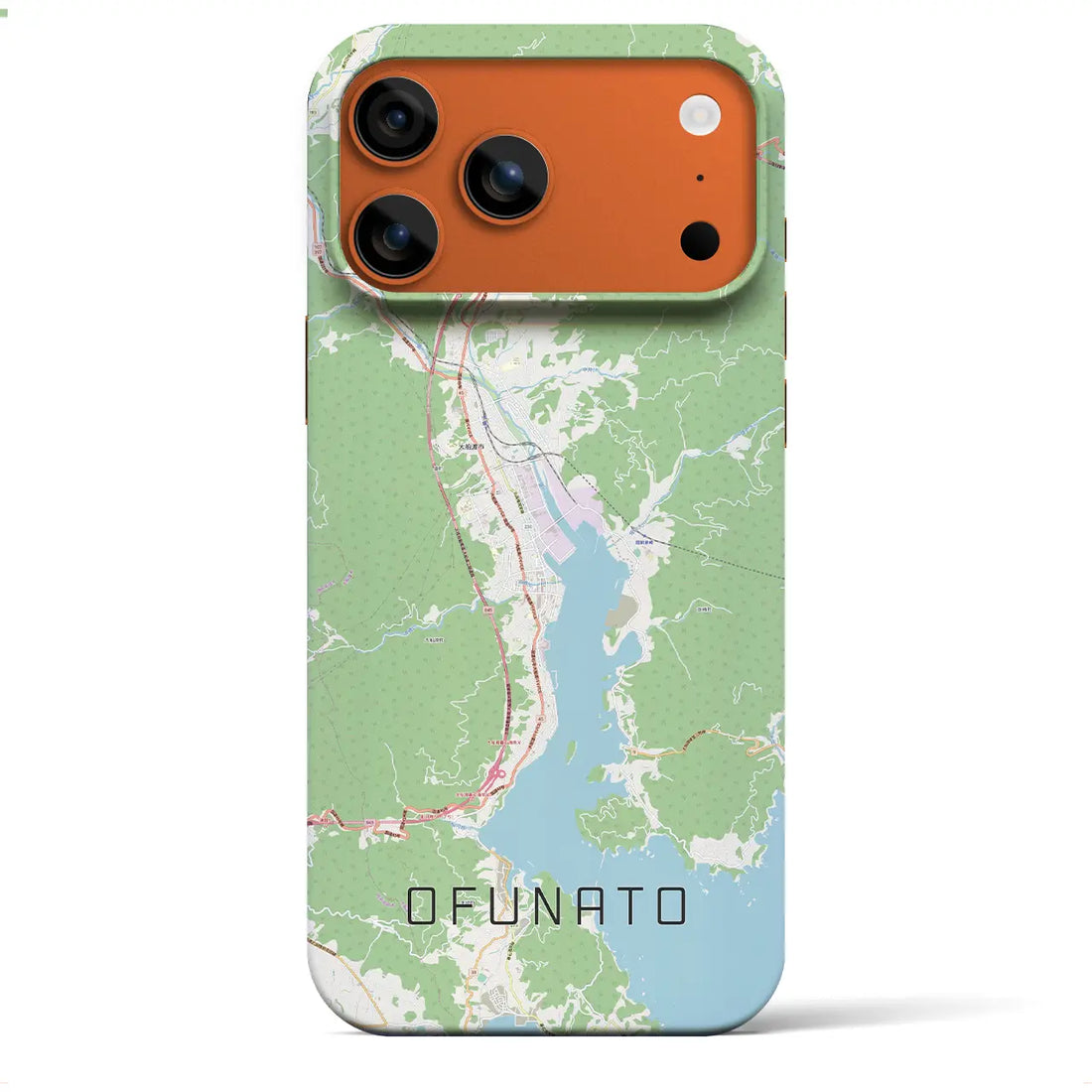 【大船渡(岩手県)】地図柄iPhoneケース(バックカバータイプ)ブラック・iPhone 17 Pro Max 用