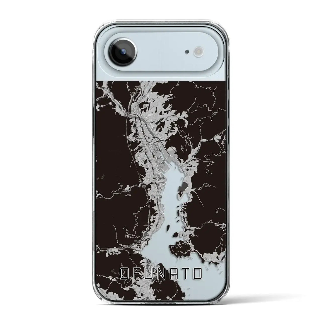 【大船渡(岩手県)】地図柄iPhoneケース(クリアタイプ)モノトーン・iPhone 17 Pro Max 用