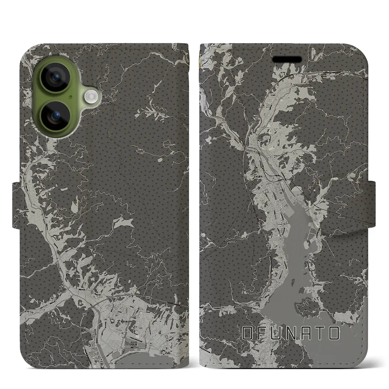 【大船渡（岩手県）】地図柄iPhoneケース（手帳タイプ）