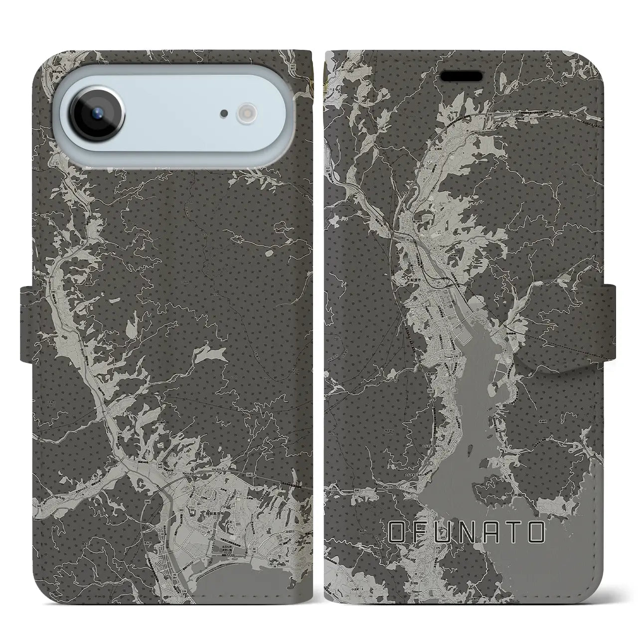 【大船渡（岩手県）】地図柄iPhoneケース（手帳タイプ）