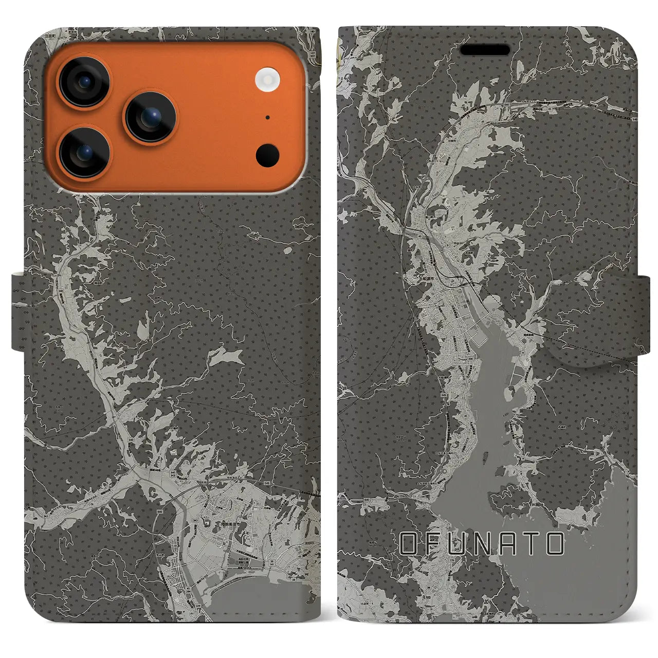 【大船渡（岩手県）】地図柄iPhoneケース（手帳タイプ）