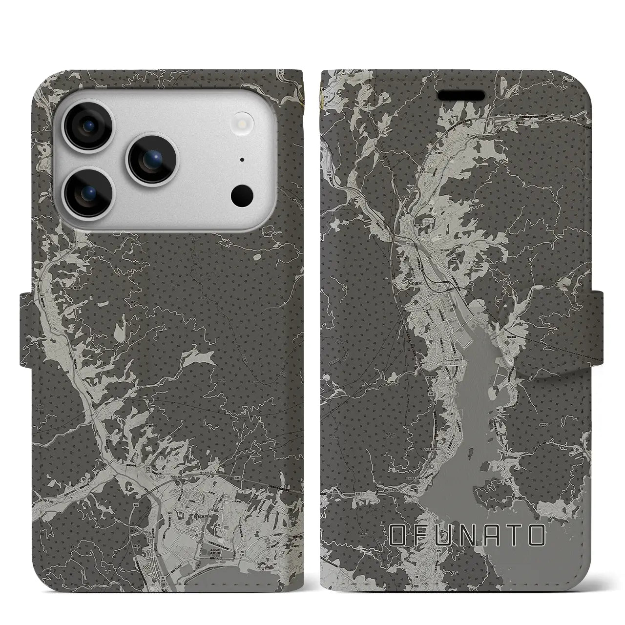 【大船渡（岩手県）】地図柄iPhoneケース（手帳タイプ）