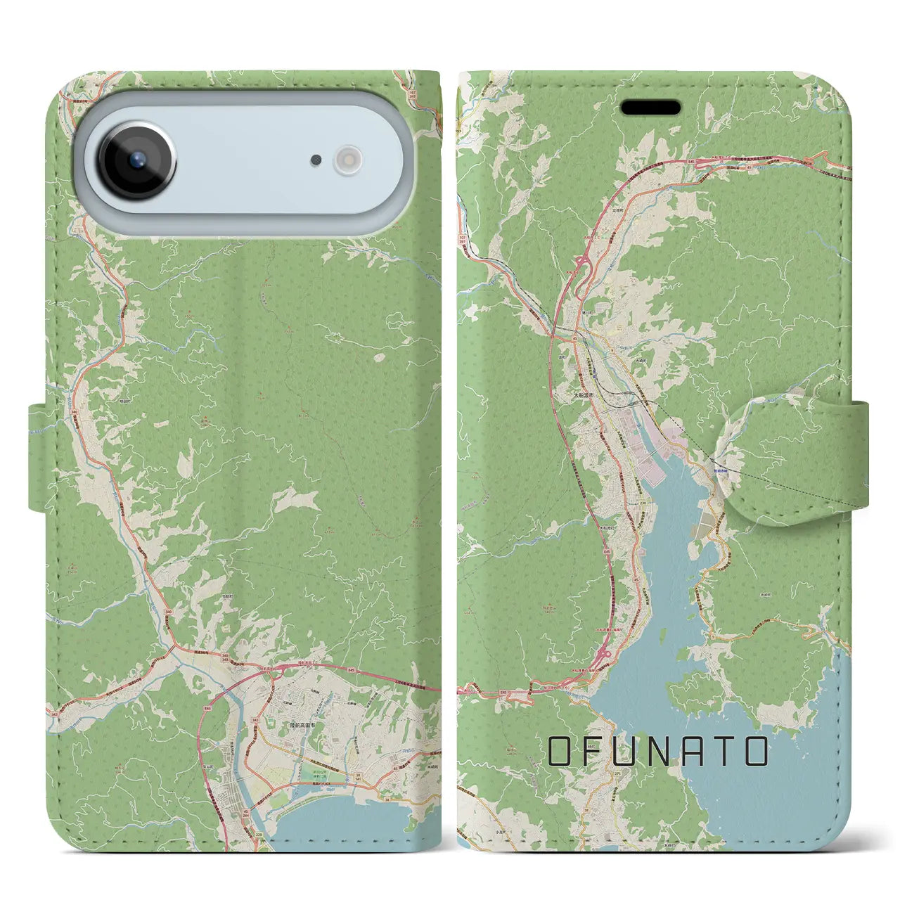 【大船渡（岩手県）】地図柄iPhoneケース（手帳タイプ）