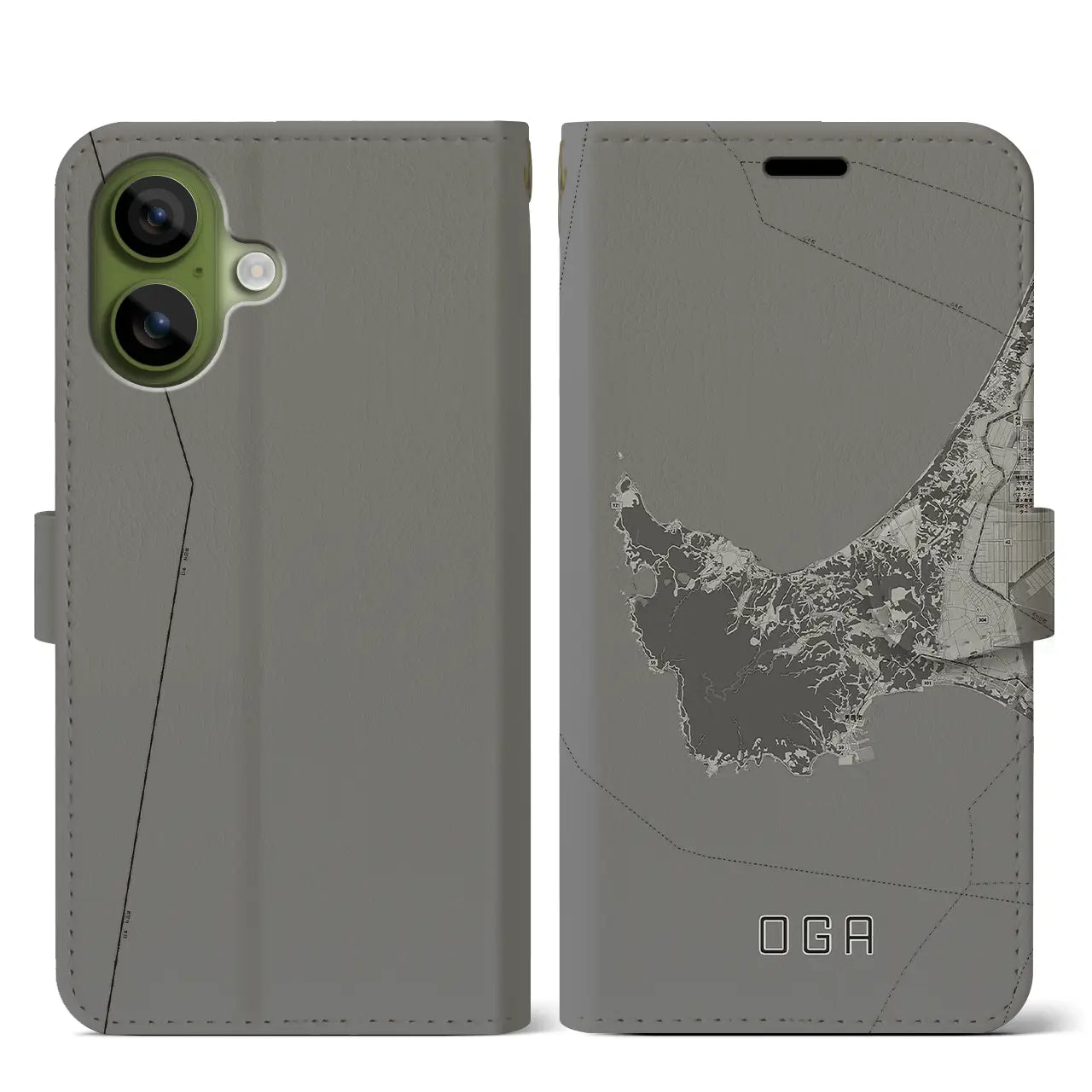 【男鹿（秋田県）】地図柄iPhoneケース（手帳タイプ）