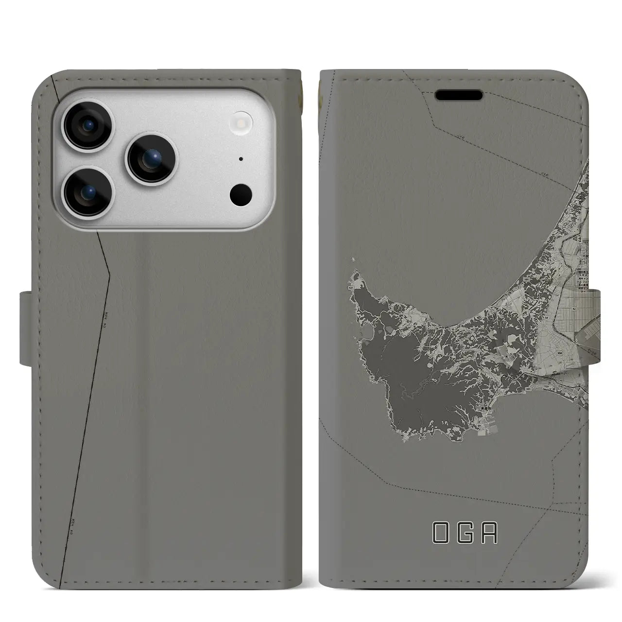 【男鹿（秋田県）】地図柄iPhoneケース（手帳タイプ）