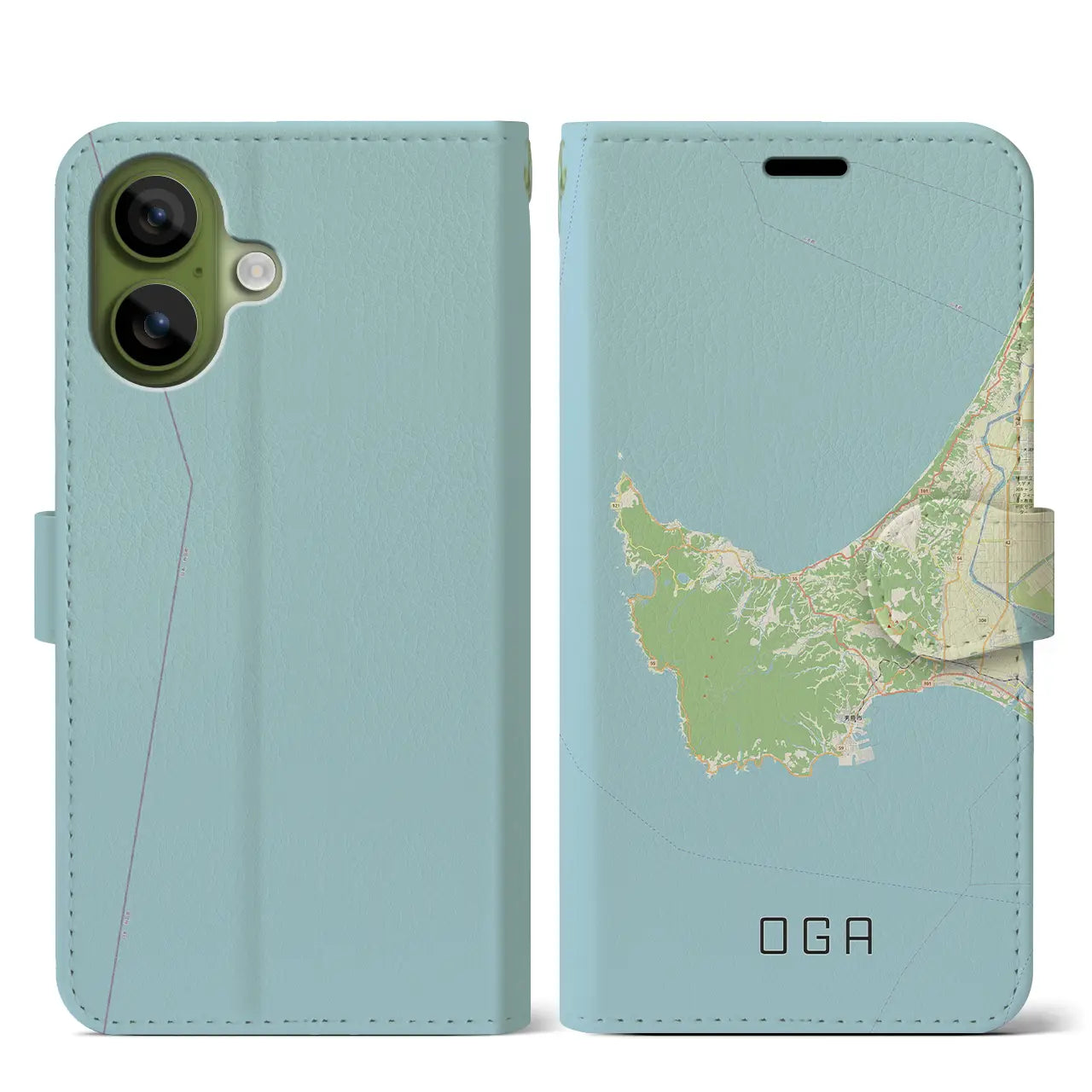 【男鹿（秋田県）】地図柄iPhoneケース（手帳タイプ）