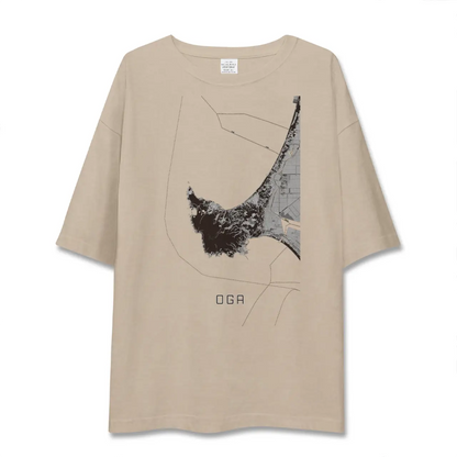 【男鹿（秋田県）】地図柄ビッグシルエットTシャツ