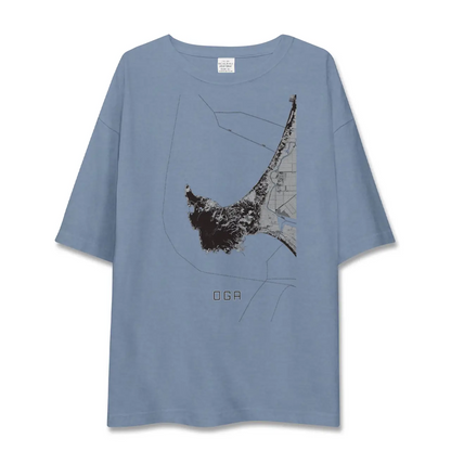 【男鹿（秋田県）】地図柄ビッグシルエットTシャツ