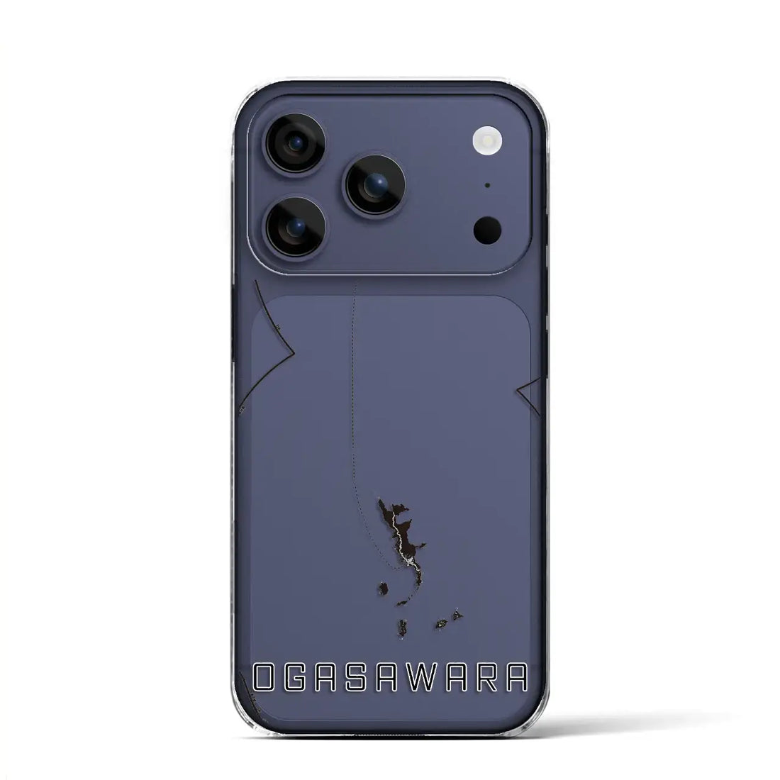 【小笠原（東京都）】地図柄iPhoneケース（クリアタイプ）モノトーン・iPhone 17 Pro Max 用