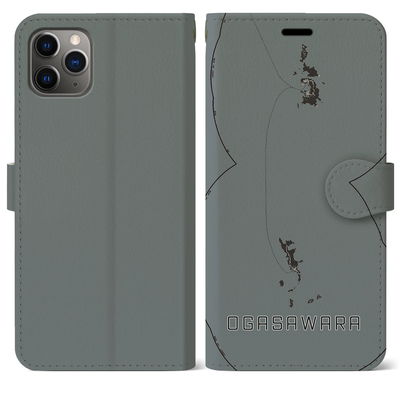 【小笠原（東京都）】地図柄iPhoneケース（手帳タイプ）