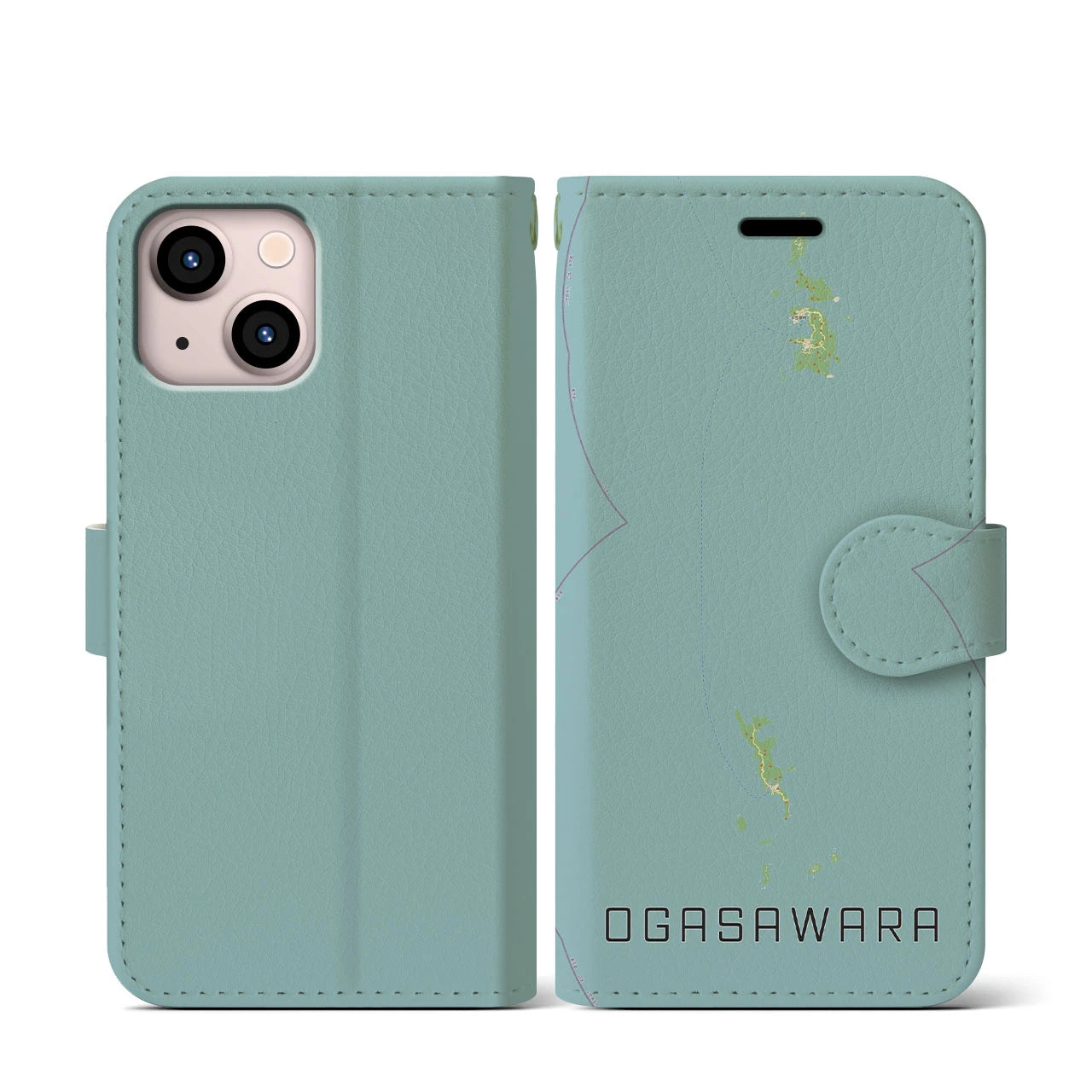 【小笠原（東京都）】地図柄iPhoneケース（手帳タイプ）