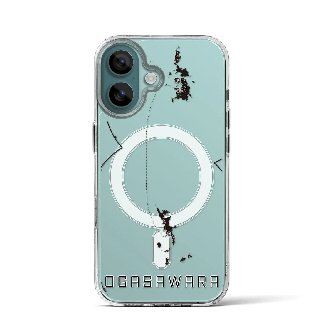 【小笠原(東京都)】地図柄iPhoneケース(MagSafeタイプ)モノトーン・iPhone 16 Pro 用