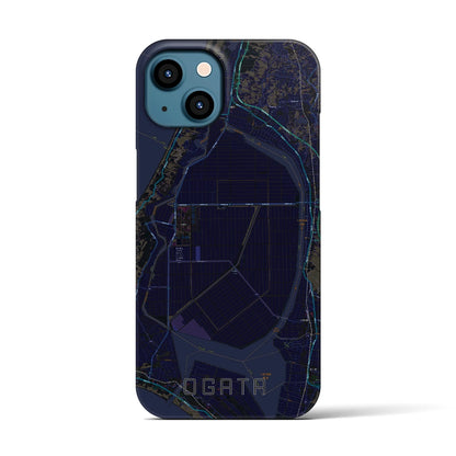 【大潟（秋田県）】地図柄iPhoneケース（バックカバータイプ）