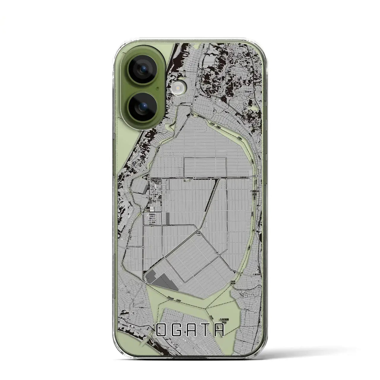 【大潟（秋田県）】地図柄iPhoneケース（クリアタイプ）