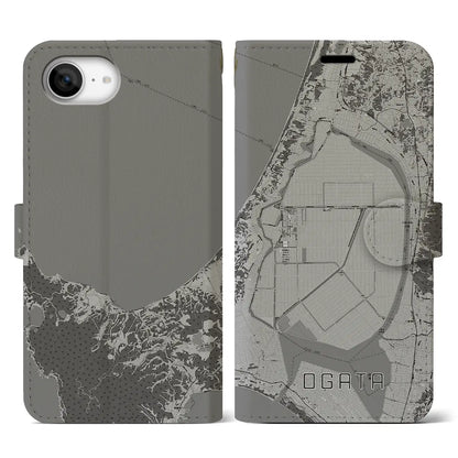 【大潟（秋田県）】地図柄iPhoneケース（手帳タイプ）