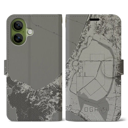 【大潟（秋田県）】地図柄iPhoneケース（手帳タイプ）