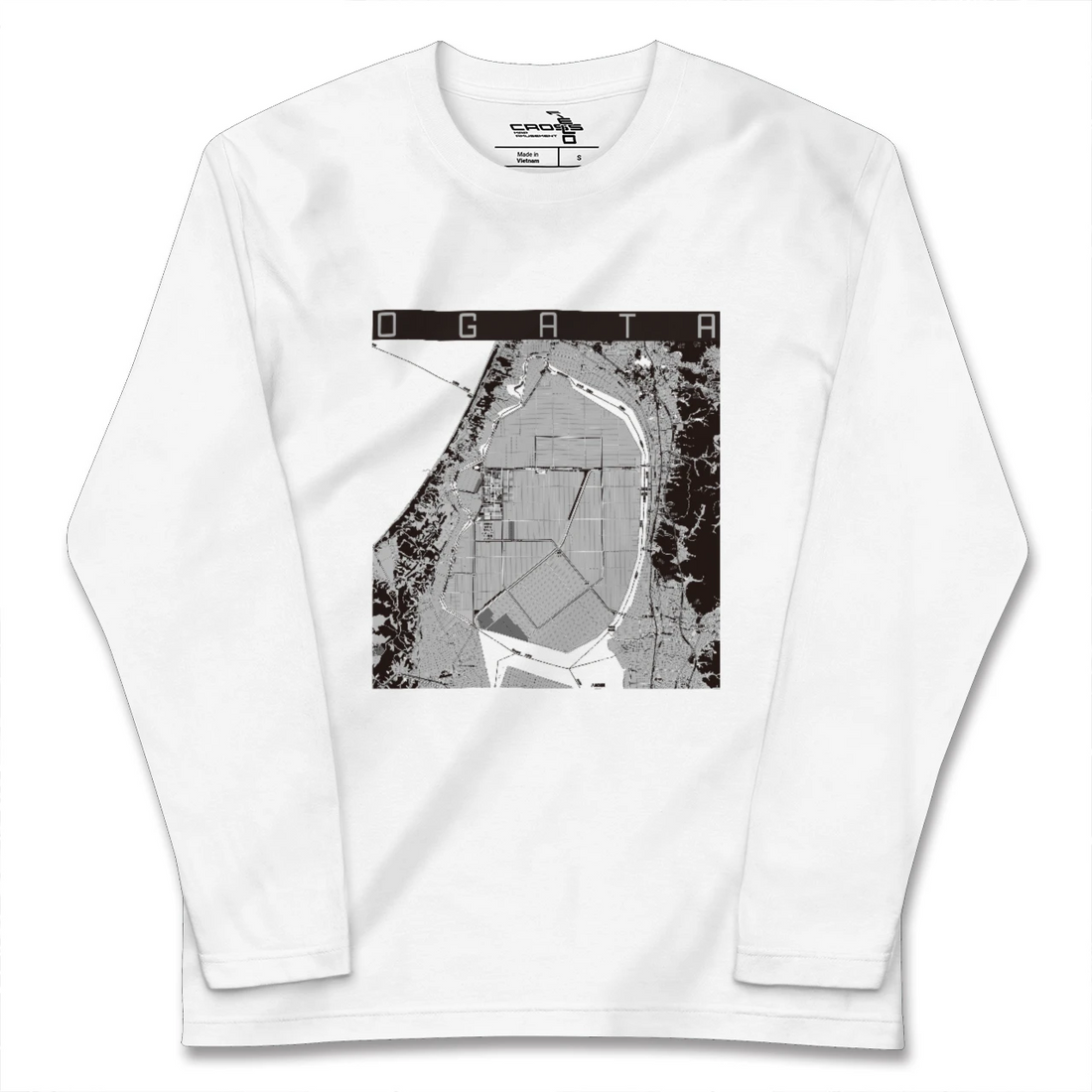 【大潟(秋田県)】地図柄ロングスリーブTシャツ