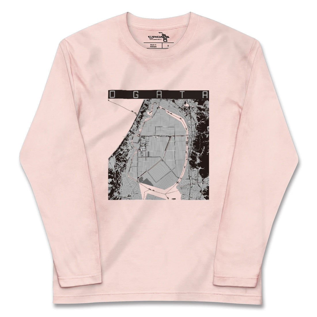 【大潟（秋田県）】地図柄ロングスリーブTシャツ