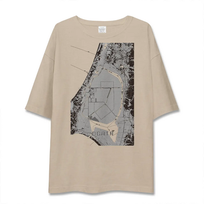 【大潟（秋田県）】地図柄ビッグシルエットTシャツ