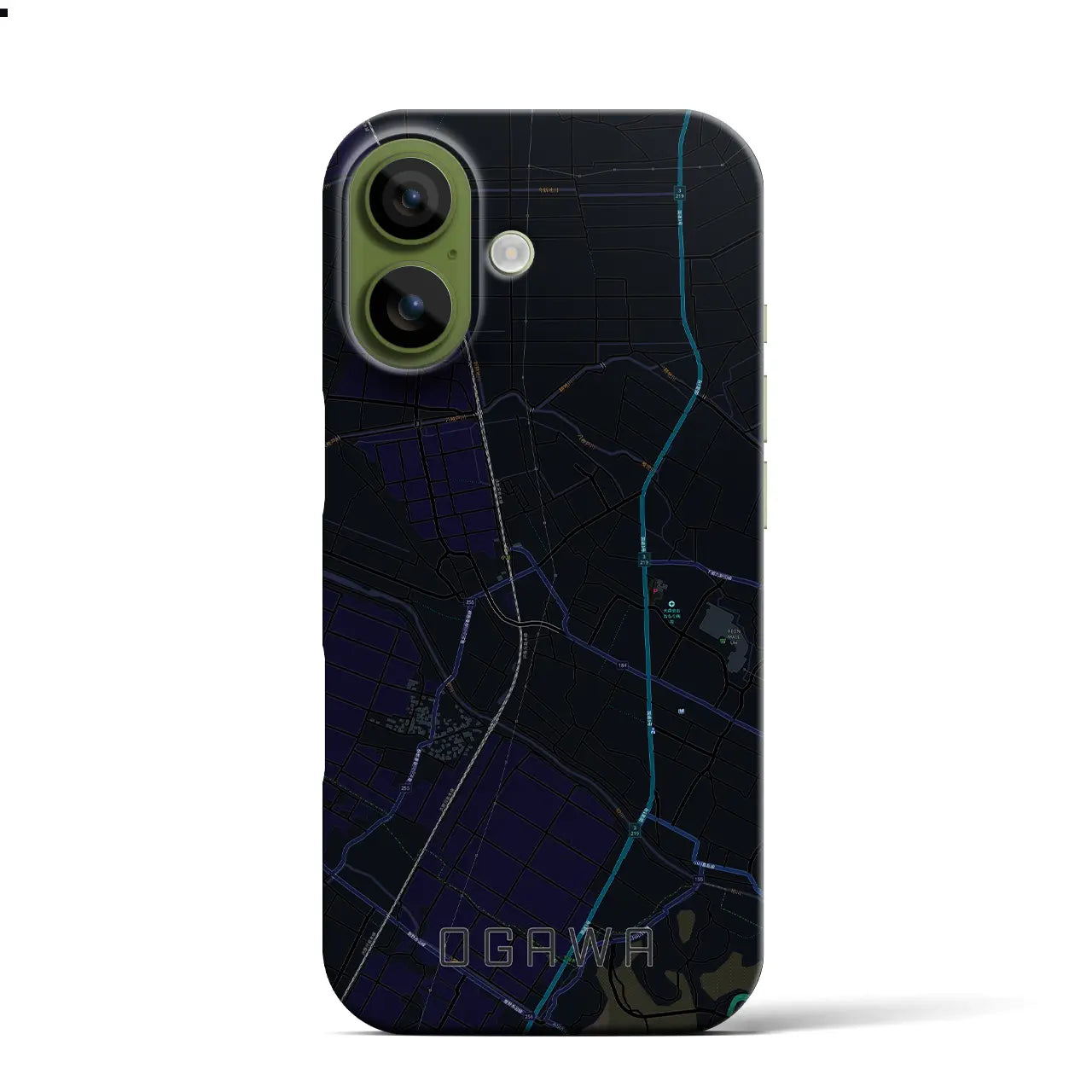 【小川（熊本県）】地図柄iPhoneケース（バックカバータイプ）