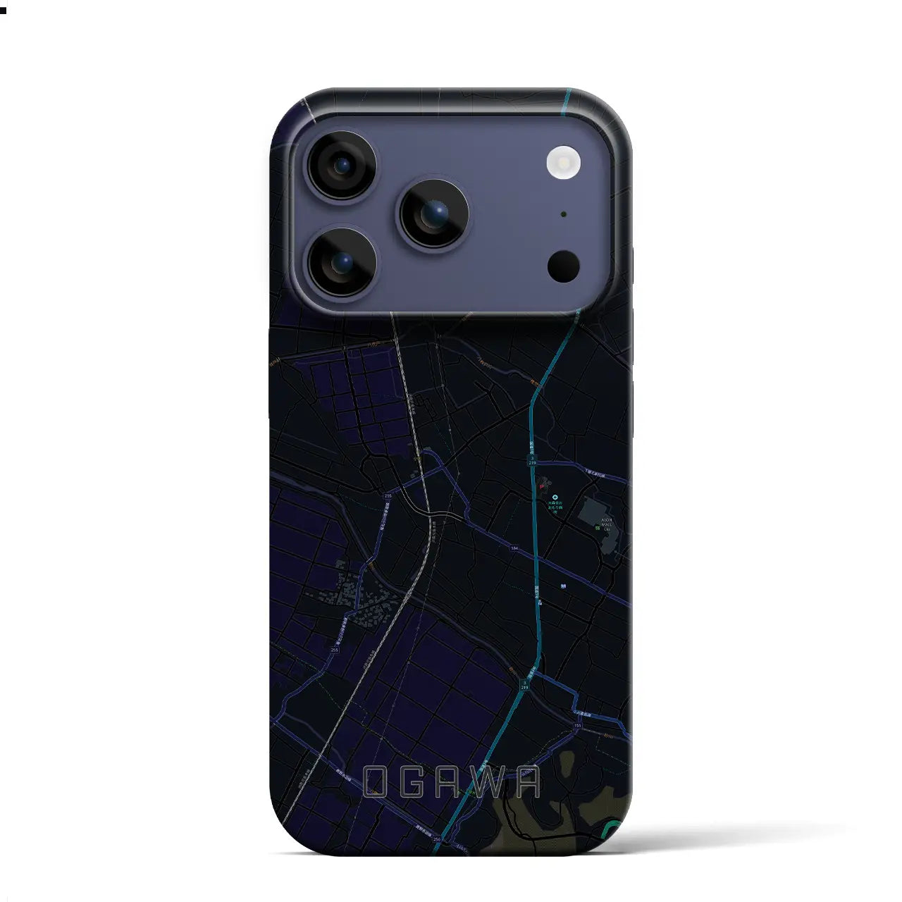 【小川（熊本県）】地図柄iPhoneケース（バックカバータイプ）