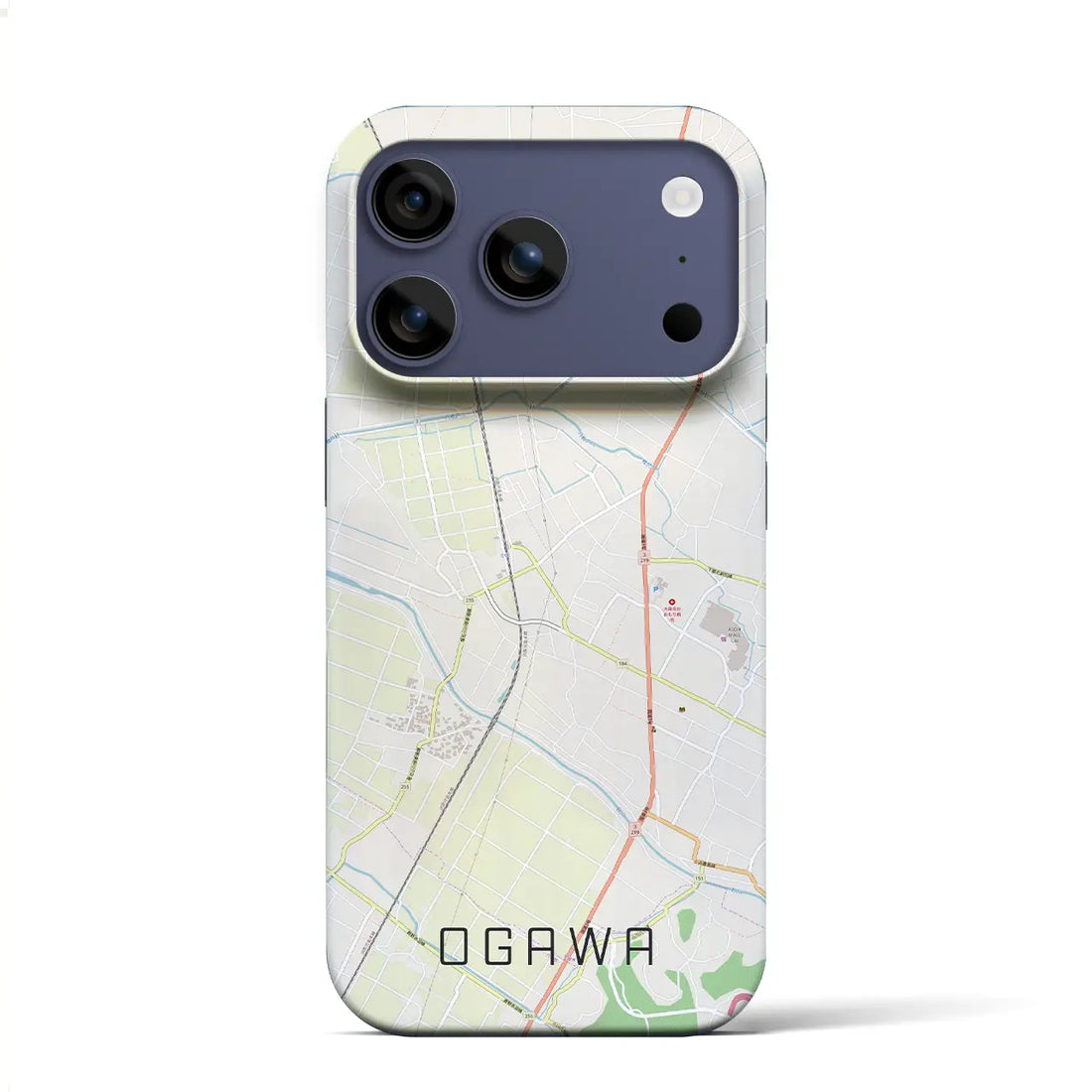 【小川（熊本県）】地図柄iPhoneケース（バックカバータイプ）ナチュラル・iPhone 17 Pro Max 用