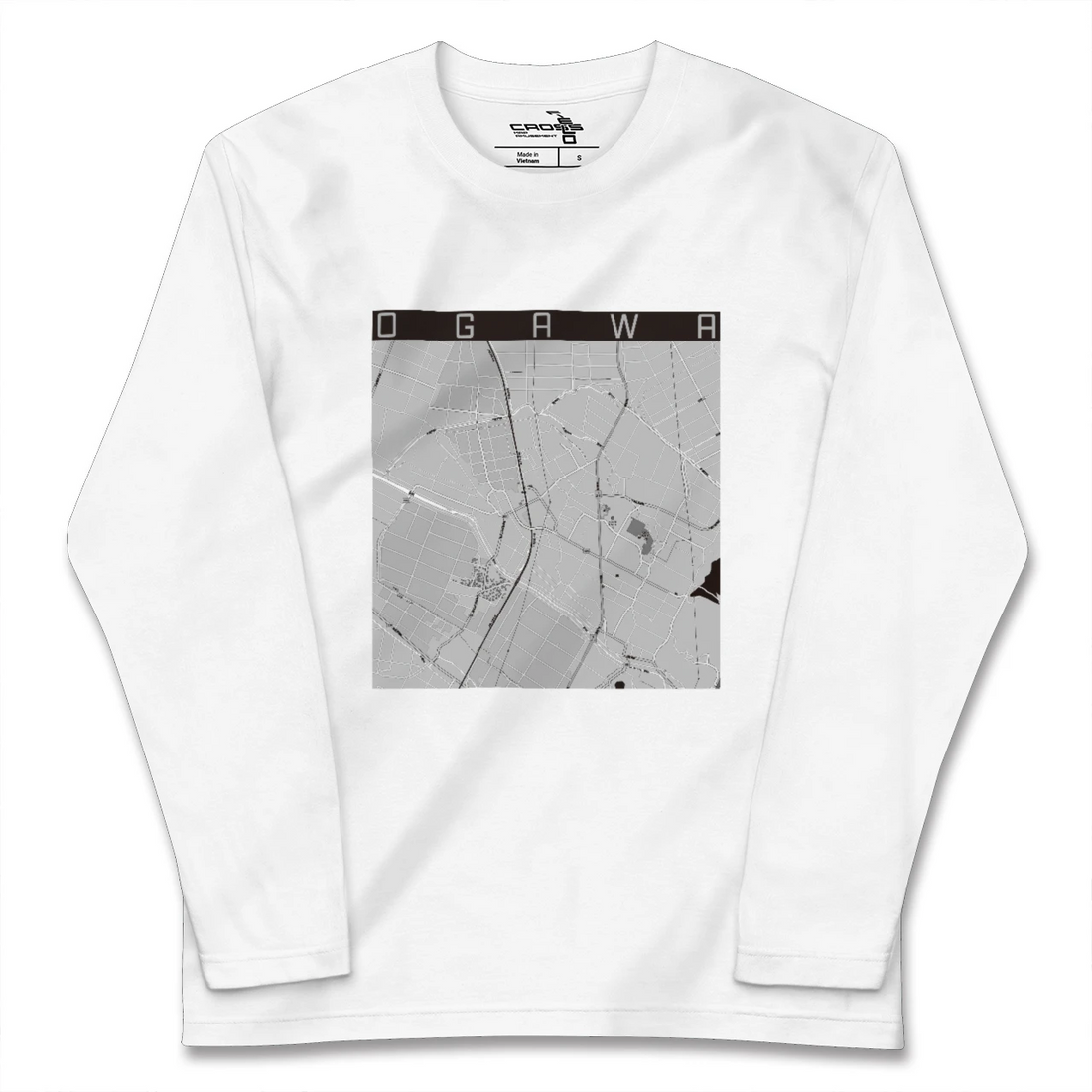 【小川(熊本県)(熊本県)】地図柄ロングスリーブTシャツ