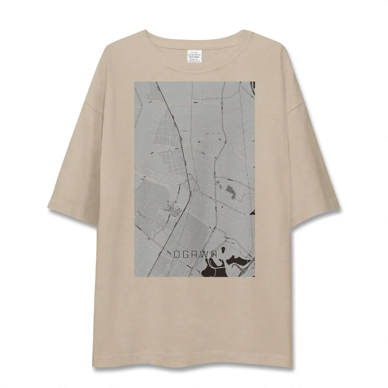 【小川（熊本県）（熊本県）】地図柄ビッグシルエットTシャツ
