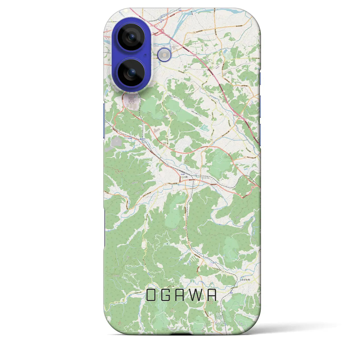 【小川（埼玉県）】地図柄iPhoneケース（バックカバータイプ）ナチュラル・iPhone 16 Pro Max 用