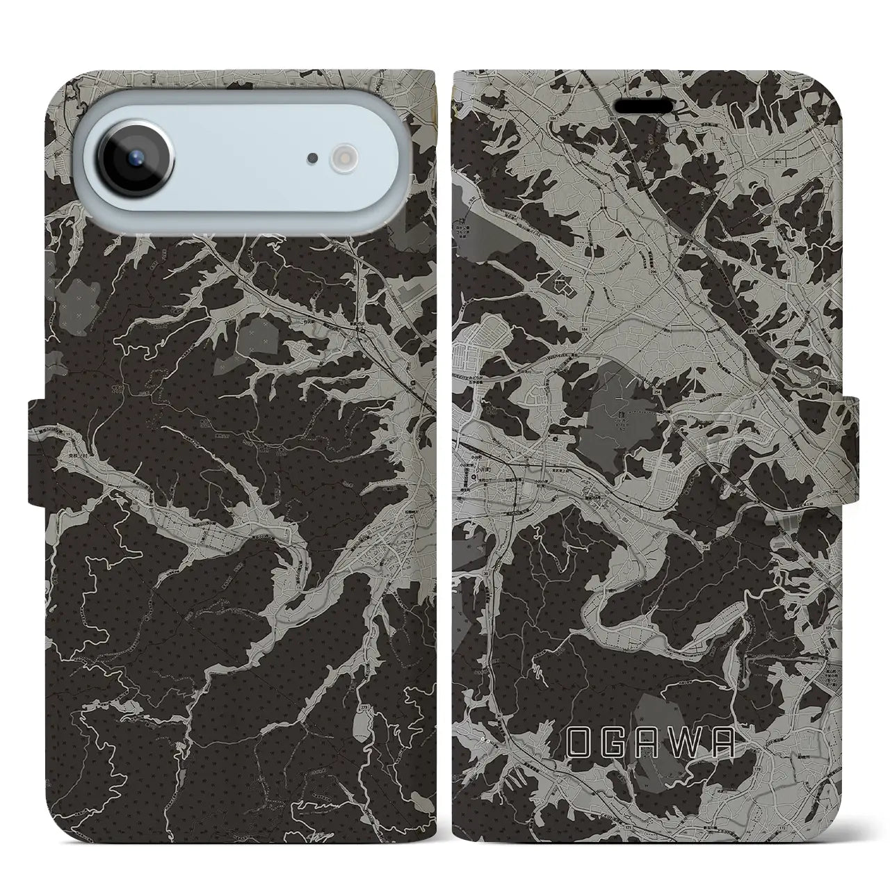【小川（埼玉県）】地図柄iPhoneケース（手帳タイプ）