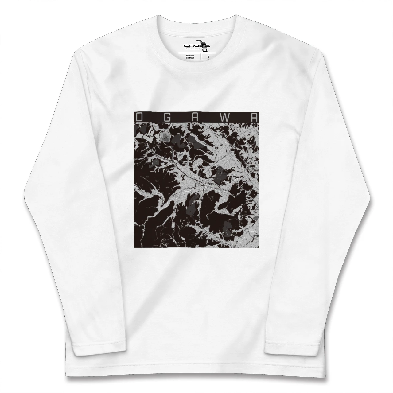 【小川（埼玉県）（埼玉県）】地図柄ロングスリーブTシャツ