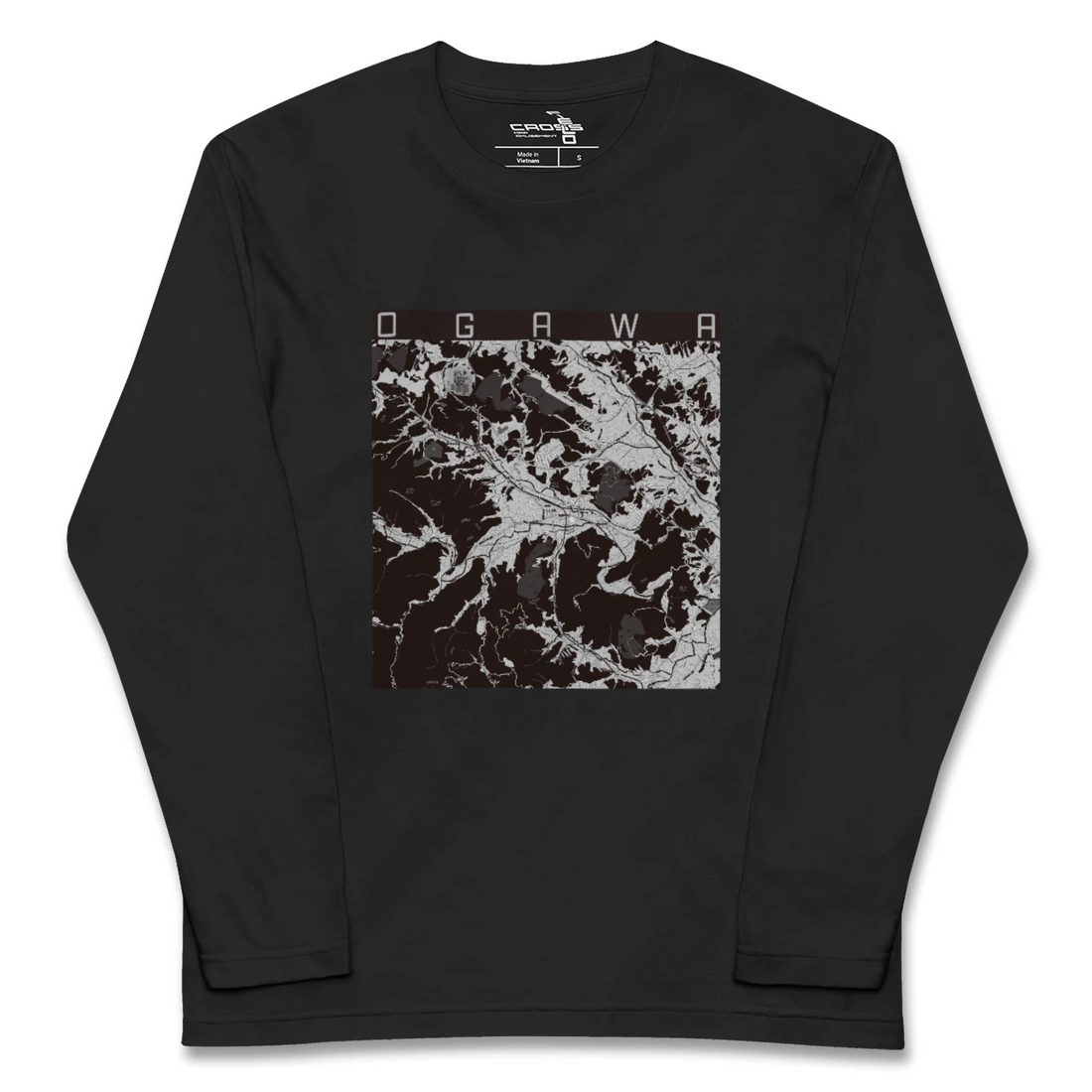 【小川（埼玉県）（埼玉県）】地図柄ロングスリーブTシャツ