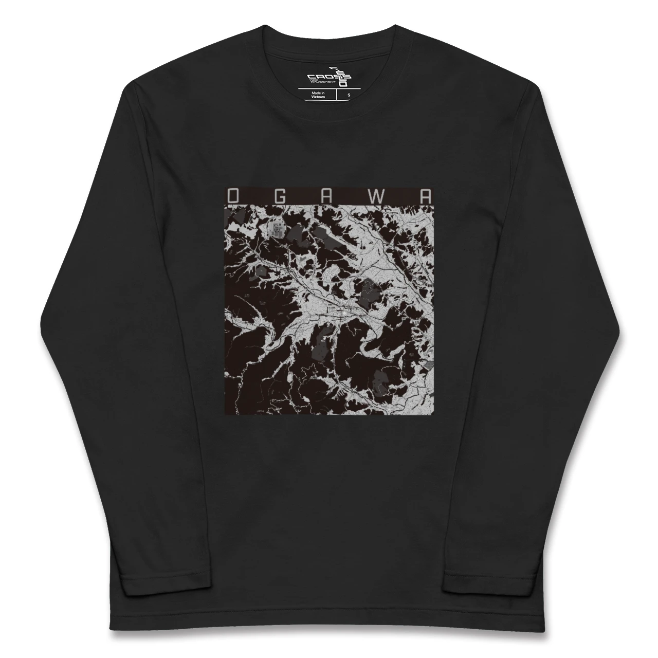 【小川（埼玉県）（埼玉県）】地図柄ロングスリーブTシャツ