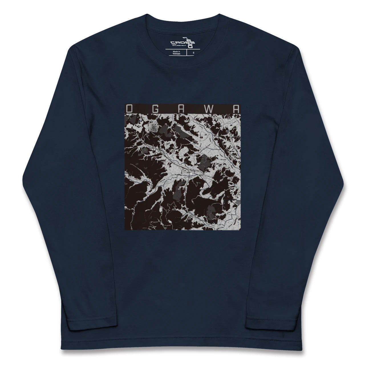 【小川（埼玉県）（埼玉県）】地図柄ロングスリーブTシャツ