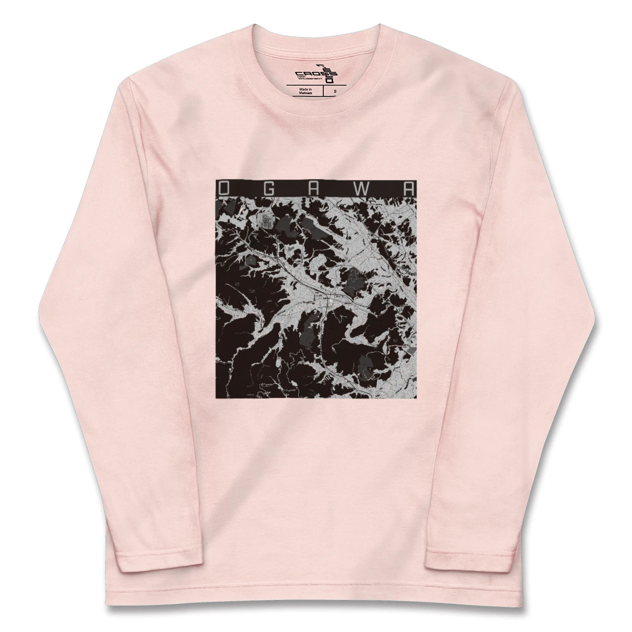 【小川（埼玉県）（埼玉県）】地図柄ロングスリーブTシャツ