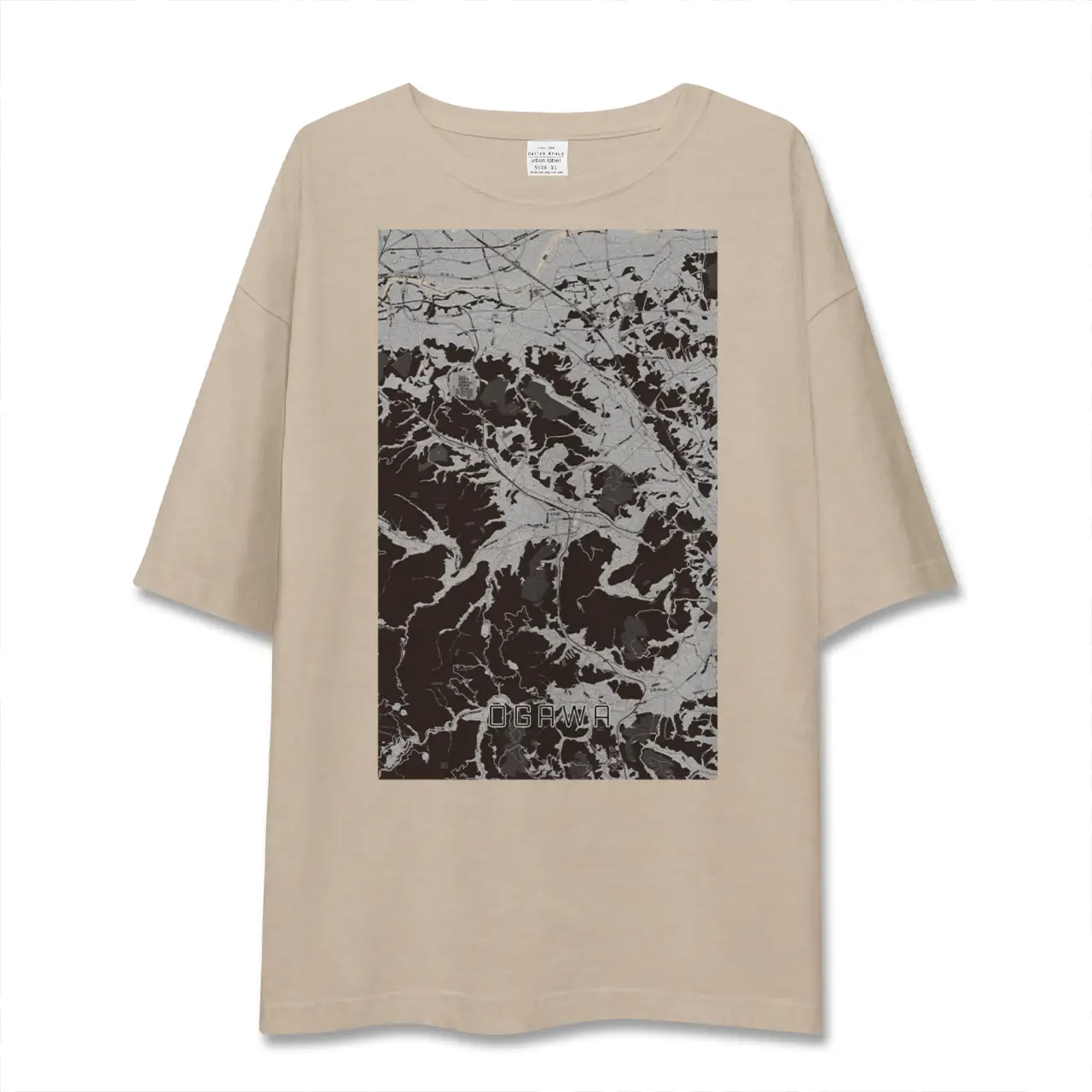 【小川（埼玉県）（埼玉県）】地図柄ビッグシルエットTシャツ