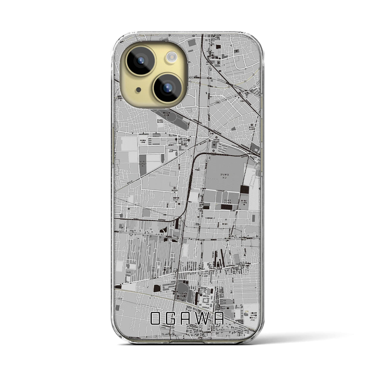 【小川（東京都）】地図柄iPhoneケース（クリアタイプ）