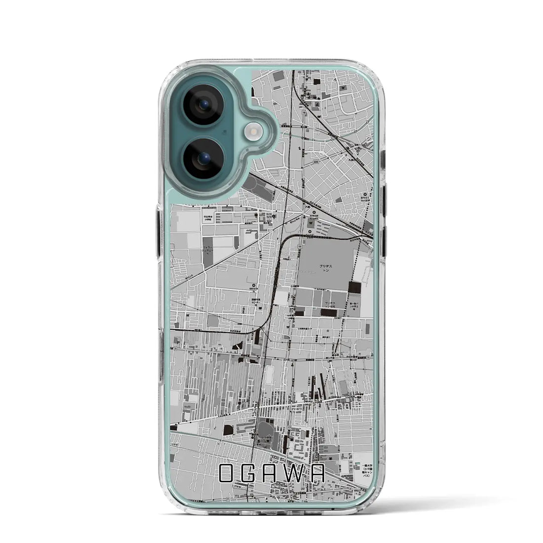 【小川（東京都）】地図柄iPhoneケース（MagSafeタイプ）モノトーン・iPhone 16 Pro 用
