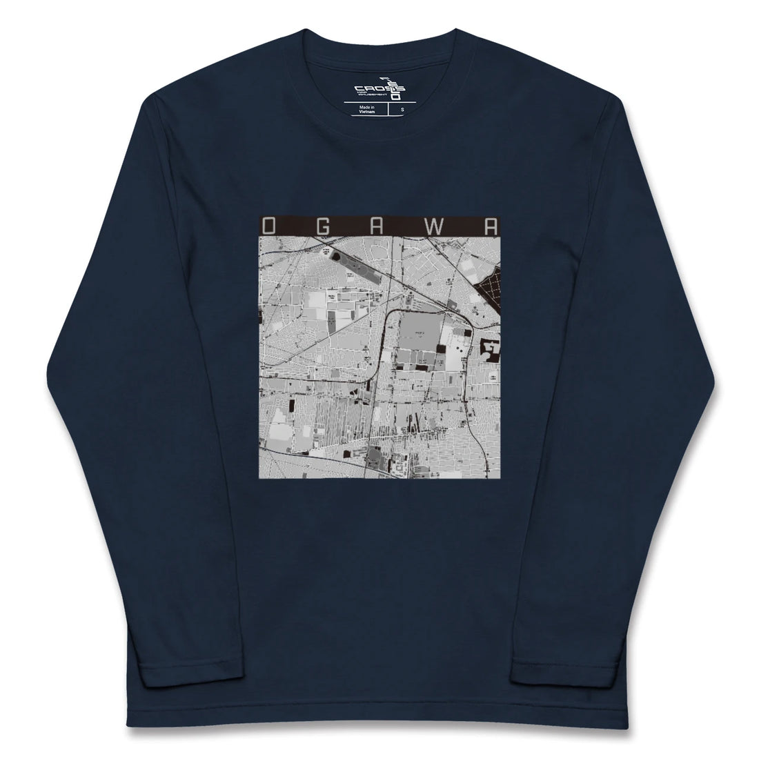 【小川(東京都)】地図柄ロングスリーブTシャツ