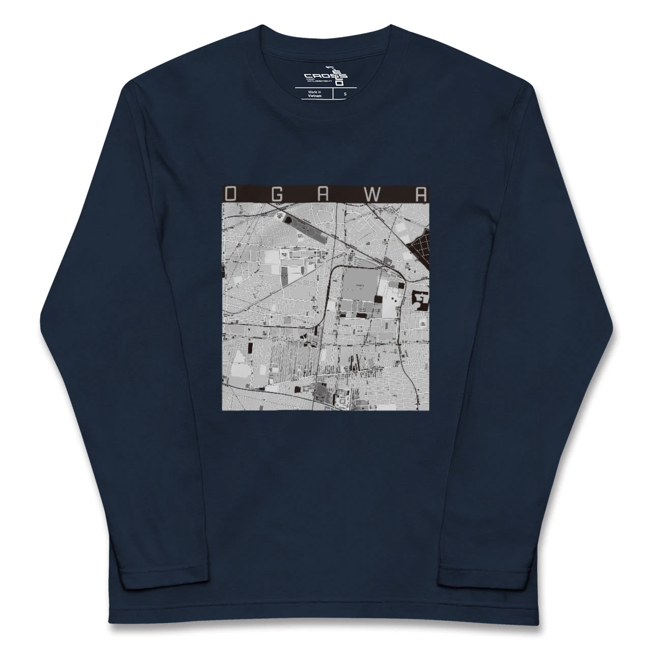【小川（東京都）】地図柄ロングスリーブTシャツ