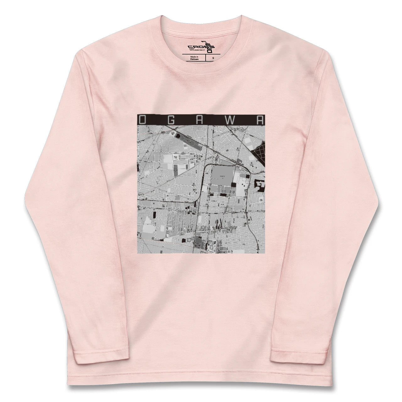 【小川（東京都）】地図柄ロングスリーブTシャツ