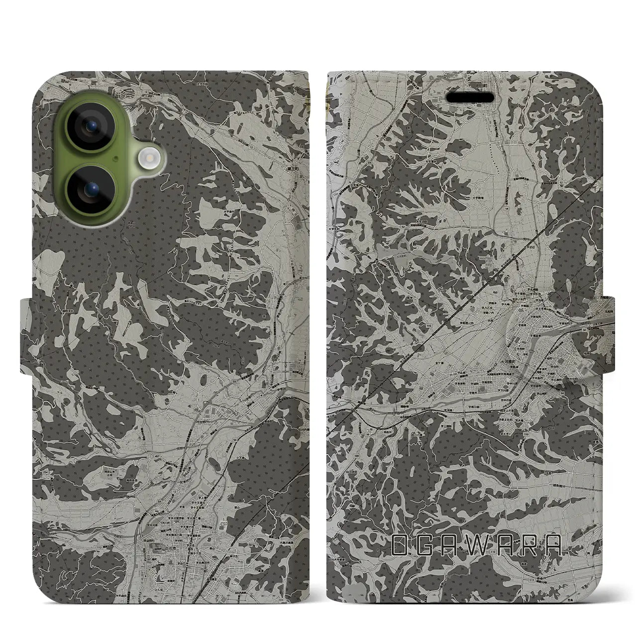 【大河原（宮城県）】地図柄iPhoneケース（手帳タイプ）