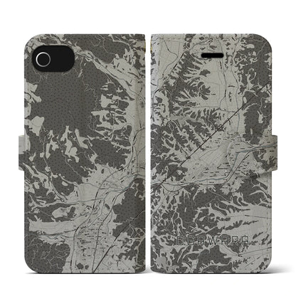 【大河原（宮城県）】地図柄iPhoneケース（手帳タイプ）モノトーン・iPhone SE（第3 / 第2世代） / 8 / 7 / 6s / 6 用