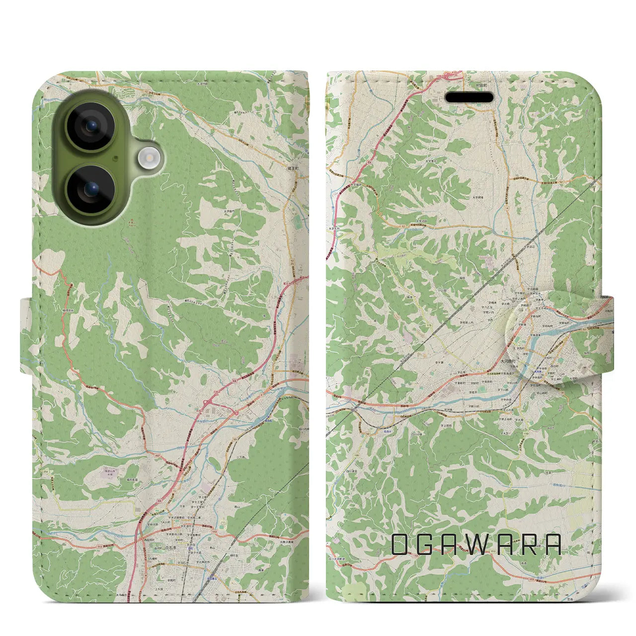 【大河原（宮城県）】地図柄iPhoneケース（手帳タイプ）