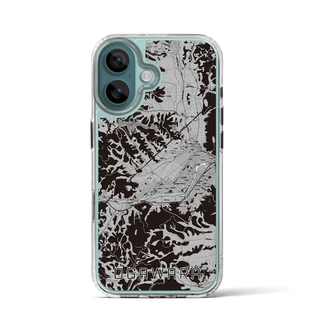 【大河原（宮城県）】地図柄iPhoneケース（MagSafeタイプ）モノトーン・iPhone 16 Pro 用