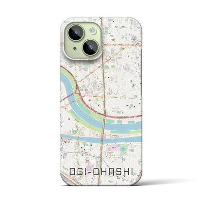 【扇大橋（東京都）】地図柄iPhoneケース（バックカバータイプ）